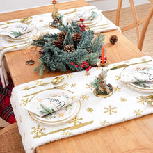 Load image into Gallery viewer, A6979 Christmas Table Runners 72 inches Gold Snowflake &amp;
