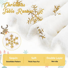 Load image into Gallery viewer, A6979 Christmas Table Runners 72 inches Gold Snowflake &amp;
